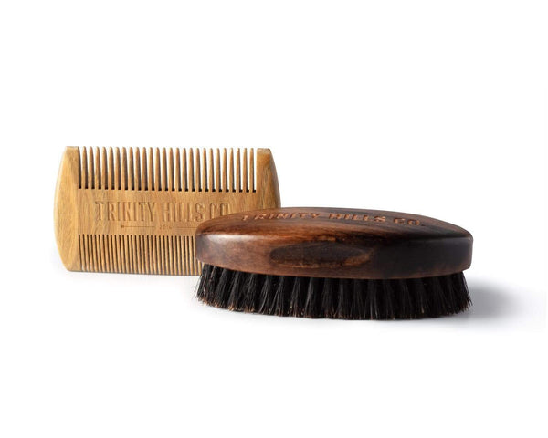 Beard kits for black men -Beard Brush - Beard Comb - Men's natural Products - Trinity HIlls Co