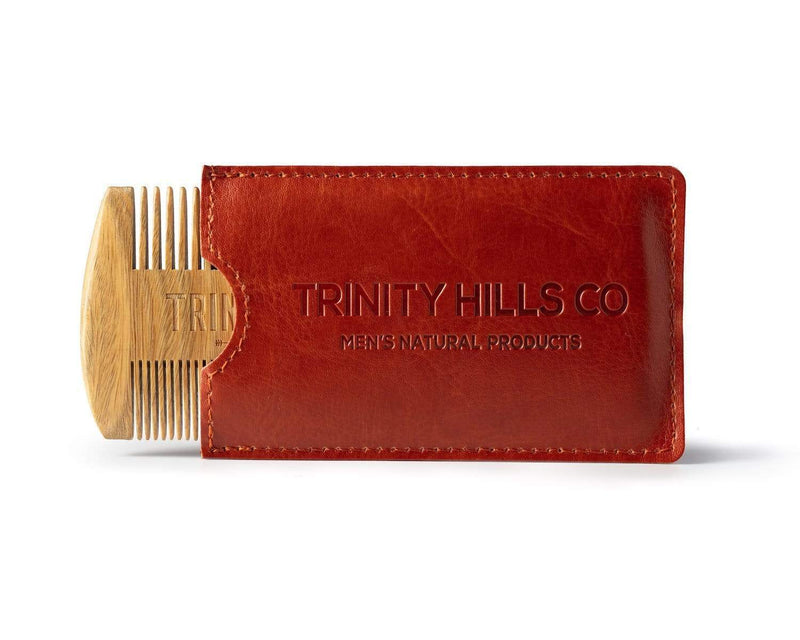 Beard comb for coarse hair - sandalwood beard comb - mens natural products - trinity hills co